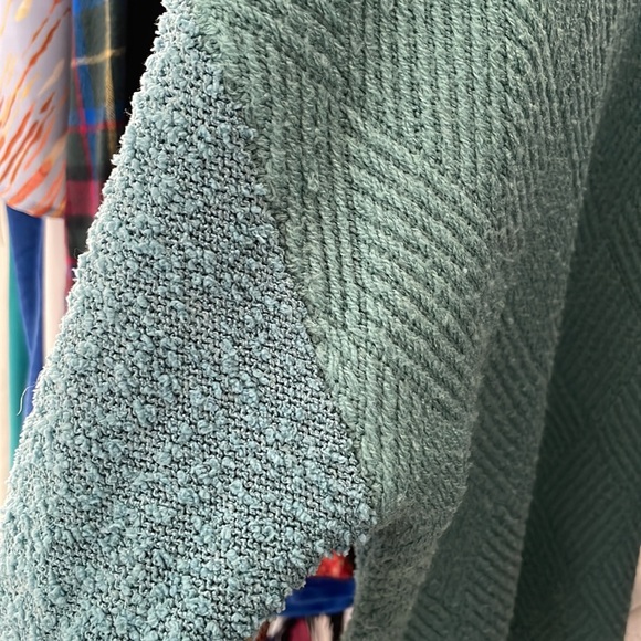 Umgee Double Textured Teal Sweater - Picture 3 of 3